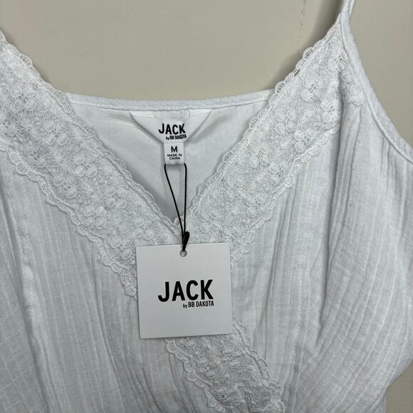 NWT Jack by BB Dakota White Boho Lace Strappy Mini Dress Summer Vacation Medium - Picture 5 of 10